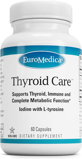 Euromedica Thyroid Care - 60 Capsules - Iodine & L Tyrosine Supplement - Support Thyroid & Immune Health, Support Energy Levels, Promote Healthy Metabolism - 30 Servings