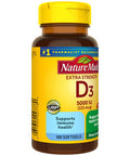 Nature Made Extra Strength Vitamin D3 5000 Iu (125 Mcg) Dietary Supplement For Bone Teeth Muscle And Immune Health Support 180 Softgels 180 Day Supply