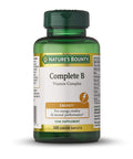 Nature's Bounty Complete B Vitamin Complex Caplets - Pack Of 100 Coated Capsules Two-A-Day - Vitamin B5 B6 And B12 - Supports Energy Levels Mental Focus And Stamina - Vegan