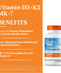 Doctor'S Best Vitamin D3 And K2 Supplement For Men & Women - Vitamin D3 5000 Iu K2 As Mk-7 Bone Health Support Gluten Free Non Gmo Vegetarian Capsules 60 Veg Caps