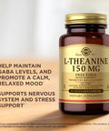 Solgar L-Theanine 150 Mg - 60 Vegetable Capsules - Promotes Relaxation - Non-Gmo Vegan Kosher & Gluten Free - 60 Servings