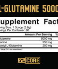 5% Nutrition L-Glutamine 5000 Supplement w/ L-Alanine | Immune & Digestive Support | Amino Muscle Builder Post Workout Recovery | Unflavored (60 Servings)