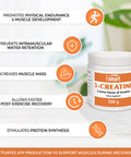 Supersmart 3Creatine with Creatine Monohydrate Physical Performance Muscle Stimulator Increase Faster PostExercise Recovery NonGMO Gluten Free 250 g