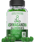 Atlantis Nutrition Ashwagandha Gummies - 1500 Mg Per Serving - Promotes Calmness, Improves Mood, Boosts Energy Levels & Strengthens Immune System - Formulated With Vitamin D & Zinc - Vegan Ashwagandha Gummies 60 Count