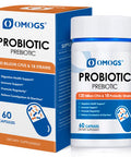 OMOGS Probiotics 120 Billion CFUs 18 Strains 3 Prebiotics and Digestive Enzymes Helps Digestive Gut Health Immune Supports Occasional Constipation Diarrhea and Gas for Women and Men 60 Capsules