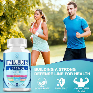 (2 Pack Immune Support Supplement, 10-In-1 Immune Defence With Vitamin C B6 B12 Vit D, Zinc, Echinacea Quercetin Turmeric Black Elderberry Extract Immune Boosters For Adult