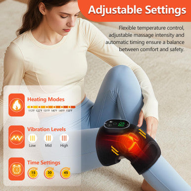 Edifolly Knee Massager With Heat And Vibration Massage For Pain Heating Pad For Knee Heated Knee Wrap Portable 2 Pack