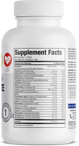 Bronson One Daily Mens 50+ Complete Multivitamin Multimineral, 180 Tablets