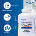 Major Oyster Shell Calcium with Vitamin D3 500 mg / 5 mcg (200 IU) Daily Calcium Supplement 300 Tablets (1 Pack)