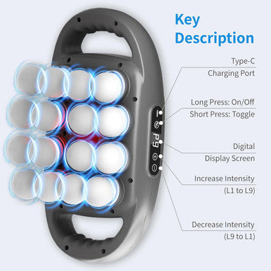 Binxalin 16 Head Deep Tissue Massage Gun Handheld Percussion Massager For Back Neck Shoulders & Legs 9 Modes 9 Intensities Muscle Recovery & Relaxation For Men & Women
