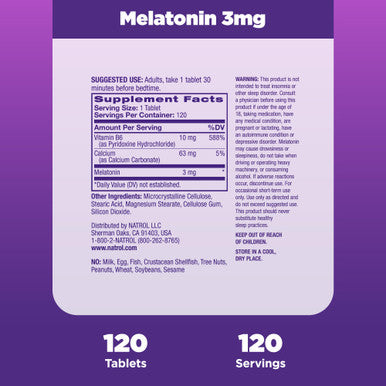 Natrol Melatonin Tablets- 3Mg, 120 Count