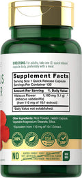 Carlyle Hibiscus Flower Extract 1100 mg | 120 Capsules | Non-GMO, Gluten Free Supplement