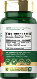 Hibiscus Flower Extract 1100 Mg | 120 Capsules | Non-Gmo, Gluten Free Supplement | By Carlyle