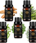 Aromatherapy Woody Essential Oil Set for Diffuser, 100% Pure Sandalwood Essential Oil, 5x10ml Therapeutic Grade Cedar Oil Set for Diffuser -Juniper Berry, Pine Needles, Cypress, Sandalwood, Cedar Oil