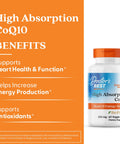 Doctor'S Best High Absorption Coq10 200Mg With Bioperine Supplement - Coenzyme Q10 Softgels For Heart Health & Antioxidant Support Coq10 200 Mg For Women & Men Non Gmo 60 Veg Softgels