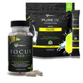 Karamd Pure I.V. + Focus 365 - Special Bundle - Lemon Lime Hydration Packets (16 Sticks) & Powerful Supplement For Memory & Concentration (60 Capsules) - Fuel Your Energy & Concentration Now