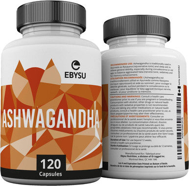 EBYSU Ashwagandha Supplement - 120 Capsules with Black Pepper Extract - Traditionally Used in Ayurveda Nervine Tonic, Sleep Aid & Memory Enhancement - 650mg Root Powder Pills