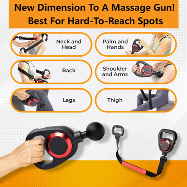 Noova Deep Tissue Massager Gun With Belt - 2-In-1 Percussion Muscle Massage Gun For Athletes For Muscle Therapy, Handheld Massager Massage Gun