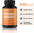 Vitamin C Capsules for Immune Support NonGMO Gluten Vegan Vegetarian Friendly Vitamin C as Ascorbic Acid 500mg per Capsule 2000mg per Serving 1 Pack