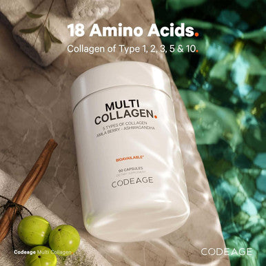 Codeage Multi Collagen Peptides Protein Capsules 5 Collagen Types Grass-Fed & Hydrolyzed Bovine Collagen Pills Supplement Ashwagandha Amla Berry Vitamins Collagen Peptides - 90 Capsules