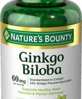Nature's Bounty Ginkgo Biloba 60 Mg 200 Capsules (17243)