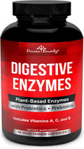 Divine Bounty Digestive Enzymes With Probiotics & Prebiotics With Lipase, Amylase, Bromelain - Support A Healthy Digestive Tract For Men And Women 90 Vegetarian Capsules