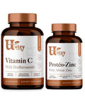 Utzy Naturals | Vitamin C Complex | 400Mg Vitamin C With Acercola & Citrus Bioflavonoids + Proteo-Zinc Chelated Zinc For Immune Health
