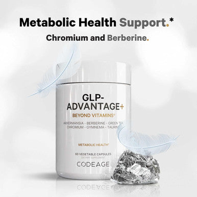Codeage GLP-Advantage+ Berberine Boron Chromium Decaffeinated Green Tea (50% EGCG) Gymnema Sylvestre Probiotics Taurine - Liposomal Delivery GLP-1 Supplement Activity Support - 60 Capsules
