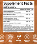10X Mushrooms Supplement Complex - Nootropic and Immune Support for Brain, Cognition, Memory, Focus and Mental Clarity. With Lions Mane, Reishi Extract, Chaga, Turkey Tail, Black Fungus & More