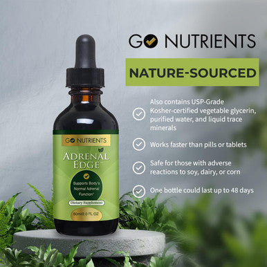Go Nutrients Adrenal Edge - Cortisol Manager & Adrenal Support Supplement - Energy, Relaxation, Fatigue And Stress Relief - 9 Pow