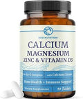 Calcium Magnesium Zinc D3 Supplement Strong Bones Healthy Teeth and Immune Support Calcium Citrate Magnesium and Zinc with Vitamin D3 4in1 Cal Mag Supplement 90 Tablets (1 Month Supply)