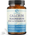 Calcium Magnesium Zinc D3 Supplement Strong Bones Healthy Teeth and Immune Support Calcium Citrate Magnesium and Zinc with Vitamin D3 4in1 Cal Mag Supplement 90 Tablets (1 Month Supply)