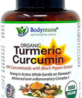 USDA Organic Turmeric Curcumin for Sensitive Stomach 45-Day Supply Organic Turmeric Supplement with Black Pepper Sea Buckthorn Oil Ginger and Amla