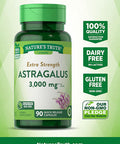 Astragalus Root Extract 3000mg | 90 Capsules | Extra Strength | Non- GMO, Gluten Supplement | by Nature's Truth