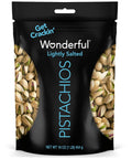 Wonderful Pistachios In Shell, Lightly Salted Nuts, 16 Ounce Resealable Bag | Protein Snacks, Gluten Free, Healthy Food, Work, School, Office Snacks, Airplane Travel Snacks