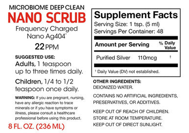 Silver Fern Nano Scrub Brand - 1 Bottle - 48 Servings - Frequency Activated Nano Ag4O4 - Liquid