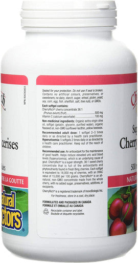 CherryRich by Natural Factors Super Strength Cherry Concentrate Antioxidant Support for Healthy Joints and Uric Acid Metabolism 180 softgels 180 Servings