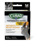 Curad CURSR19400MDH Performance Series 50+ Arthritis Reilef Glove Aids in Arthritis Carpal Tunnel & Tendonitis Breathable Soft Mild Compression 1 Pair Medium