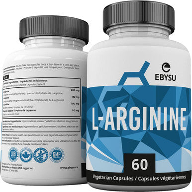 EBYSU L-Arginine Supplement 60 Pills Amino Acid Capsules Workout Supplement