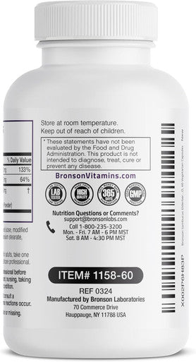 Bronson Sambucus Elderberry With Zinc & Vitamin C Triple Immune Support Complex Immune & Antioxidant Protection, Non-Gmo, 60 Vegetarian Capsules
