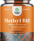 Chewable Vitamin B12 1000 Mcg - Methylated B12 Vegan Vitamin For Brain Support Natural Energy - Bone Health Eye Care And Mood Boost With Hair Skin And Nails Halal Vitamins