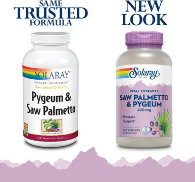 Solaray Saw Palmetto And Pygeum - Saw Palmetto For Men And Pygeum Bark - With Zinc, Vitamin B6, Pumpkin Seed And Amino Acids - Prostate Supplements For Men W/Beta Sitosterol, 60 Servings, 240 Vegcaps