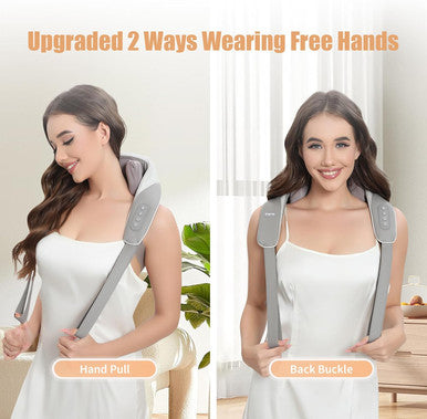 6D Kneading Neck Massager, Cordless Electric, Heat, Adjustable Strap, 2.2Lb, For Shoulder, Back, Deep Tissue, Relief Pain & Stress