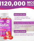Biotin Gummies 20000 Mcg, Biotin For Hair Growth Women, 8-In-1 Biotin Gummies With Collagen, Keratin & Folic Acid, Biotin Gummies For Women, Biotin Gummies For Hair Skin & Nails, Non-Gmo, 120 Servings