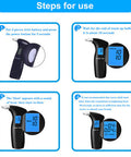 Haptique Breathalyzer With Lcd Digital Display Portable Tester For Alcohol Includes 12 Mouthpieces(Blue)