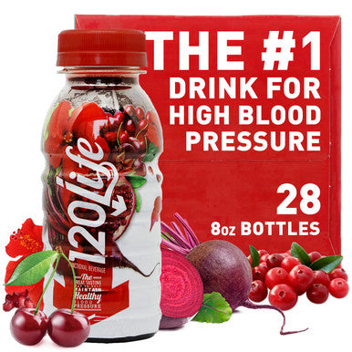 120/Life Blood Pressure Support Beet Root Juice Pomegranate Extract Cranberry Juice Tart Cherry Hibiscus and Magnesium 8 Fl Oz Pack of 28