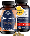Florida Herbs Leg Cramps Defense Organic Pills - 1000 Mg - Quinine Tablets For Restless Legs Support - Cinchona Bark Herb Supplement - Quinine Capsules For Muscle Cramp - Vegan Capsules - 1000 Mg - 110 Count
