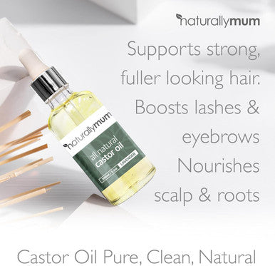 Naturallymum NaturallyMum Cold Pressed Castor Oil for Hair Skin Eyelashes Eyebrows and Nails | Pure Natural Serum with Vitamin E Oil | Glass Bottle with Dropper | Lavender | 100ml