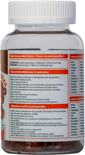 Canvita Kids Multivitamins Gummy Bear 60 All-In-One for your kids,HALAL Certified and Made in Canada