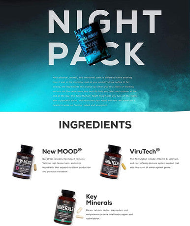 ONNIT Total Human Day and Night Vitamin Packs for Men and Women 30Day Supply Adult Multivitamin